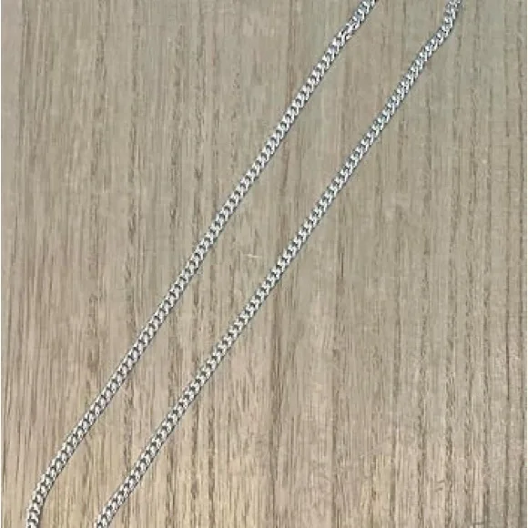 Neiman Marcus 18k White Gold Italian on 925 Silver Miami Cuban Chain